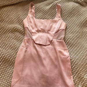 NBD Rose Quartz Bustier Dress in Baby Pink